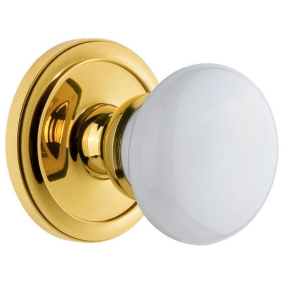Grandeur Cirhyd_Prv_238 Circulaire Solid Brass Rose Privacy Door Knob Set - Brass