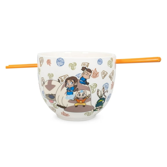 Avatar: The Last Airbender Japanese Dinner Set | 18-Ounce Ramen Bowl, Chopsticks
