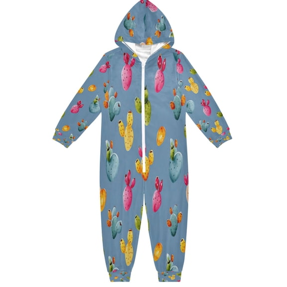 Vzayyk 4T-14Y Size Aviliable Cozy One-Piece Footless Sleeper Pajama Watercolor Illustration