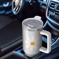 thumbnail image 6 of 40oz Tumbler with Handle and Straw, Vacuum Insulated Stainless Steel Travel Mug, Fits Car Cup Holder, Daisy Floral Print, 6 of 6