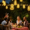 thumbnail image 4 of VOLIVO Solar Outdoor String Lights,50FT Patio Lights with 12 Shatterproof ST38 Vintage Edison Bulbs, Solar Waterproof Hanging Lights, for Porch, Deck, Garden, Backyard, 4 of 8
