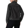 thumbnail image 3 of INSPIRE CHIC Women's Spring Denim Long Sleeve Button Down Pearl Decro Jacket S Black, 3 of 5