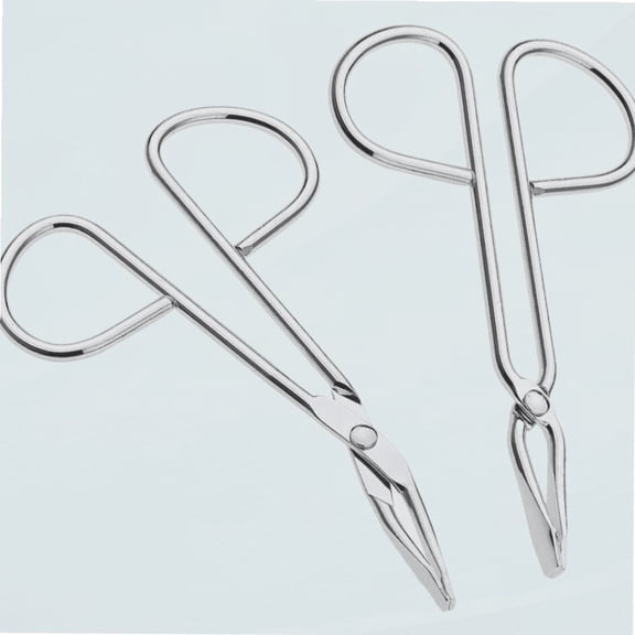 2 Piece Set Scissor Tweezers Stainless Steel Curved and Straight Eyebrow Grooming Scissor Set Eyebrow Tweezers Scissors for Hair and Eyebrows Personal Care