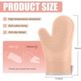 thumbnail image 2 of HEETLY 12.5-Inch Extra Long Waterproof Silicone Oven Mitts, 1-Pair Set, Heat Resistant with Cotton Lining, Pink, 2 of 7