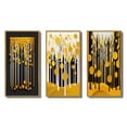 thumbnail image 2 of Designart "Quill Minimalism Abstract Yellow Forest I" Landscape Trees Framed Wall Art Set Of 3 - Yellow Trees Frame Canvas Set For Living Room Decor, 2 of 6