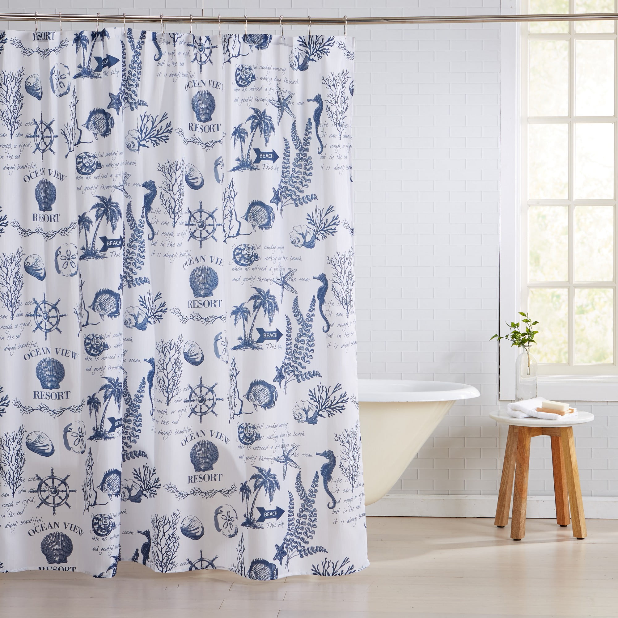 Great Bay Home Lilo Coastal 13Piece Shower Curtain Set