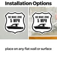 thumbnail image 3 of No Wake Zone 5 Mph (5 Pack) 6 inch X 6 inch Shield Shaped Heavy Duty 3.2 mil Vinyl Decals Weather Resistant Made in the USA, 3 of 5
