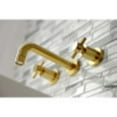thumbnail image 4 of Kingston Brass KS8127DX Concord 2-Handle Wall Mount Bathroom Faucet, Brushed Brass, 4 of 5