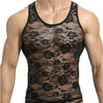 thumbnail image 4 of Hfnxid Men's Boxer Briefs,Men's Solid Color Sexy Tight Fitting Sleeveless Lingerie Tops, 4 of 6