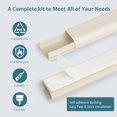thumbnail image 3 of Cord Hider Wall for One Cord in Cord Covers for Wires on Wall Easy Install Cable Cover Wall Cable Raceway Hide Cords Cable Hider Cord Management Wall x Lin W.in H.in, 3 of 6