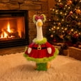 thumbnail image 6 of JHyouerji Goose Outfit Christmas Dress Costume Red with Trim Belt and Bow for Porch Lawn Goose Statue Holiday Home Decor, 6 of 7