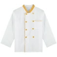 thumbnail image 3 of Aiihoo Adults Men Chef Jacket Stand Collar Long Sleeve Chef Shirt Restaurant Kitchen Jacket Coat Yellow 3XL, 3 of 7