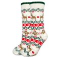 thumbnail image 4 of Fuzzy Babba Women's Holiday Reindeer Fairisle Slipper Socks, 1-Pack, Size 4-10, 4 of 5