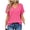 C-Rose Red, variant on UVN Womens Summer Tops Short Sleeve V Neck Blouses Ladies Casual Waffle Knit Trendy Tunic Shirts