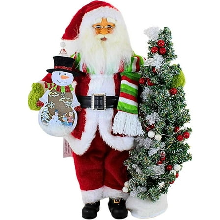 Karen Didion Lighted Snowy Days Santa Figurine Polyresin