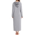 thumbnail image 2 of HLSOHJP Women's Long Robe Zip Up Hoodie House Coat Pocket Long Sleeve Full Length Housecoat, 2 of 6