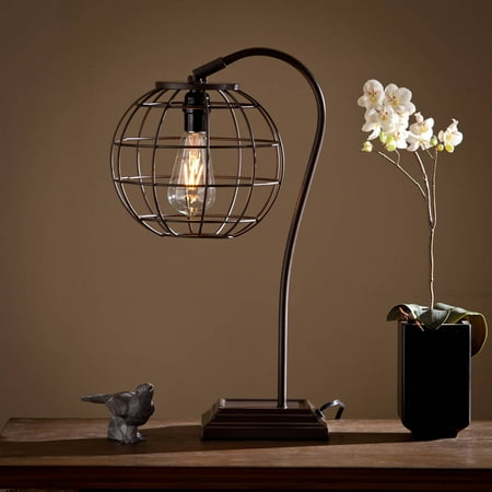 Black industrial table lamp