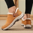 thumbnail image 4 of Winter Snow Boots for Women 2025 Outdoor Sports Fleece Lined Warm Anti Skid Slip on Hiking Walking Ankle Booties Brown Size 7.5, 4 of 7