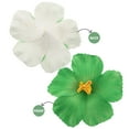 thumbnail image 3 of AURARMLET Green EVA Hibiscus Flower Decorations, Lifelike Party Decor Accessories, 3 of 6