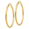 thumbnail image 2 of Real 14kt Yellow Gold Polished 2.5mm Tube Hoop Earrings; for Adults and Teens; for Women and Men, 2 of 3