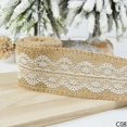 thumbnail image 1 of Rollos de arpillera de Yute Natural, cinta con encaje, costura DIY, tela de yute, envoltura de regalo, artesanía, fiesta de boda, Navidad, decoración del hogar, 2 m/rollo, 1 of 4