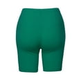thumbnail image 3 of A2Y Women's Basic Solid Premium Cotton Mid Thigh High Rise Biker Bermuda Shorts Kelly Green M, 3 of 5