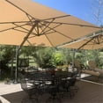 thumbnail image 6 of PURPLE LEAF Outdoor Offset Umbrella 9' X 12' Rectangle Large Aluminum Patio Umbrella with 360-degree Rotation Cantilever Umbrella for Garden Outdoor Pool, Beige, 6 of 17