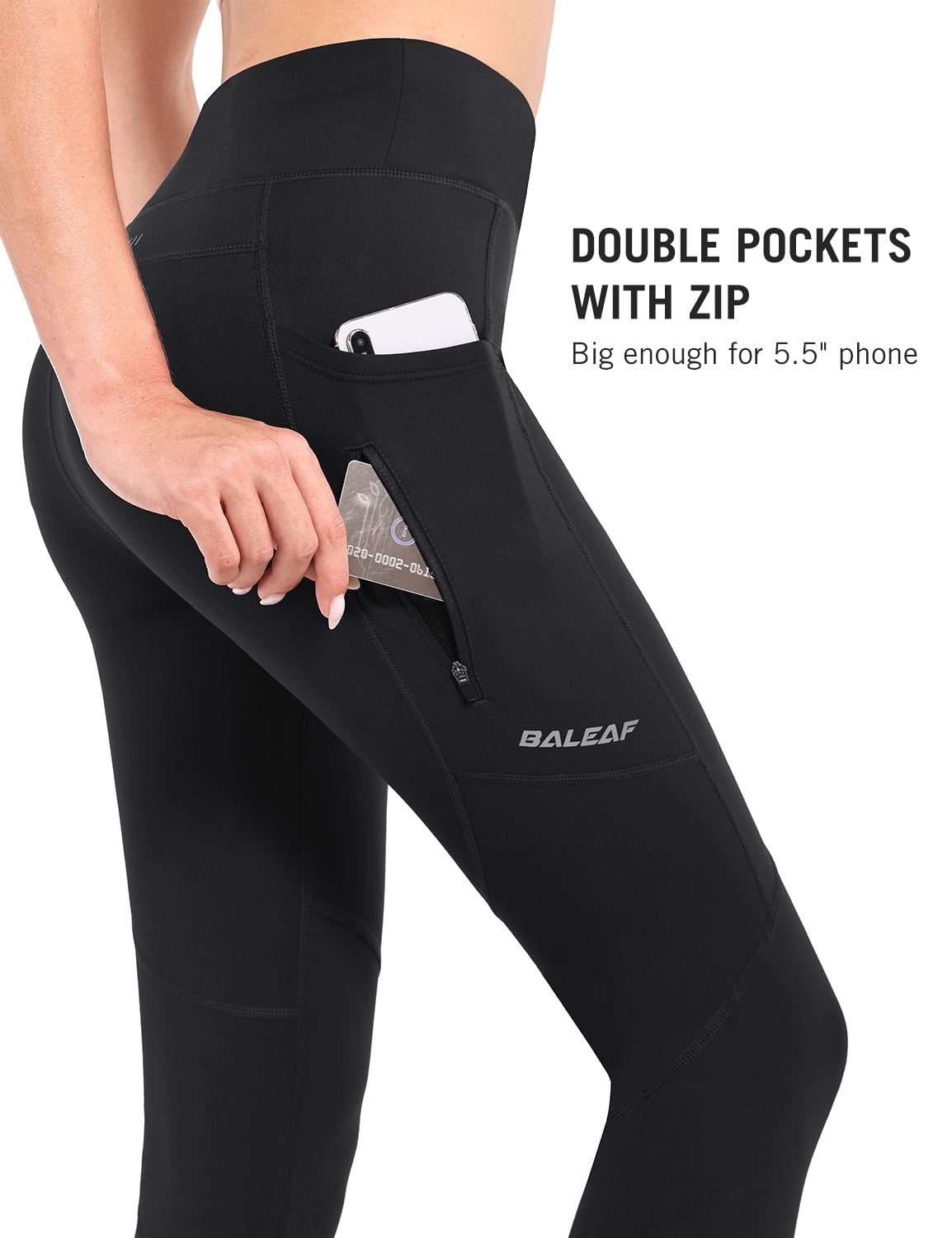 BALEAF Women's 7/8 Workout Leggings High Waisted Runing Tights with Zipper  Pocket Drawstring - AliExpress
