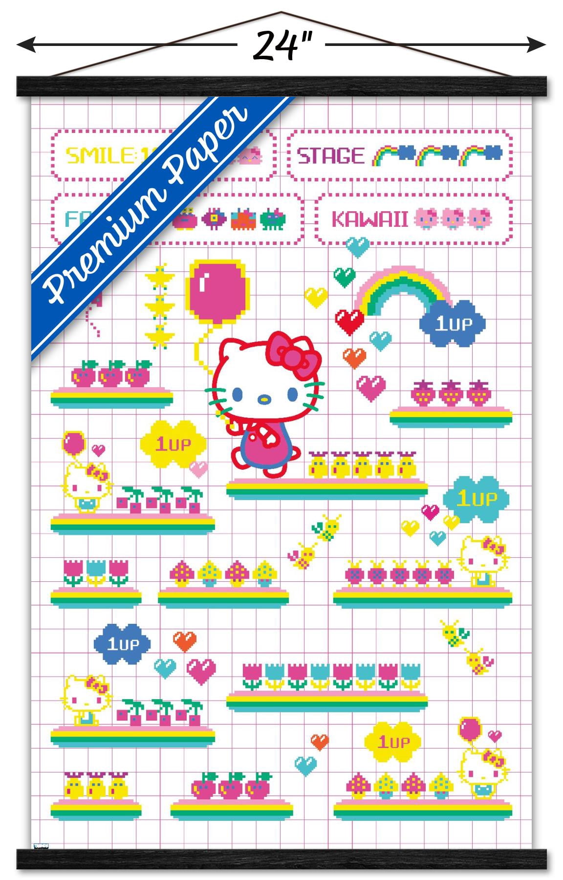 Hello Kitty - Arcade Wall Poster with Magnetic Frame, 22.375" x 34"