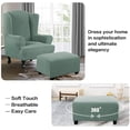 thumbnail image 4 of Ottoman Cover Slipcover Rectangle Fit Length 29"-34" Footrest Sofa Slipcovers Stool Cover Footstool Protector Covers Sage, 4 of 14