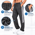 thumbnail image 5 of Daresay Men’s Dri-Fit Pants 3-Pack, Moisture-Wicking Open Bottom Athletic Pants with Pockets, Drawstring Waist, Sizes S-3XL, 5 of 13