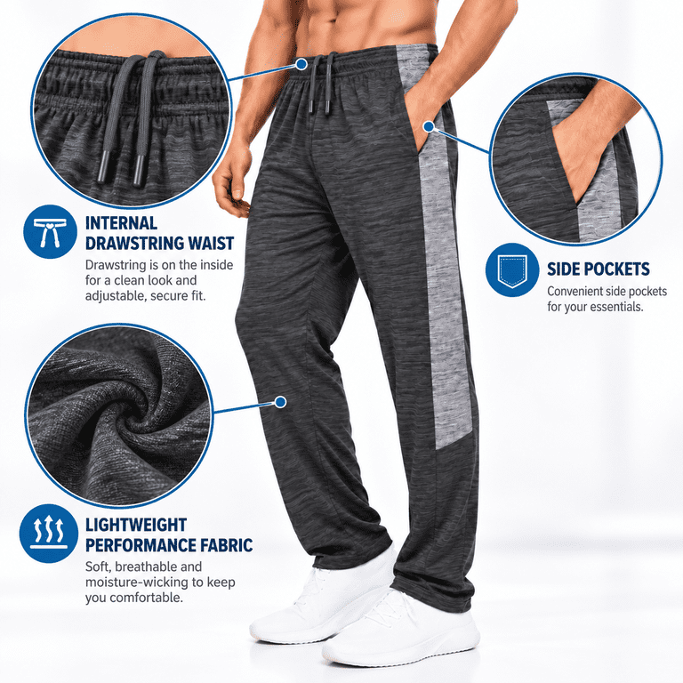Daresay Men's Dri-Fit Athletic Pants, 3-Pack photo 5