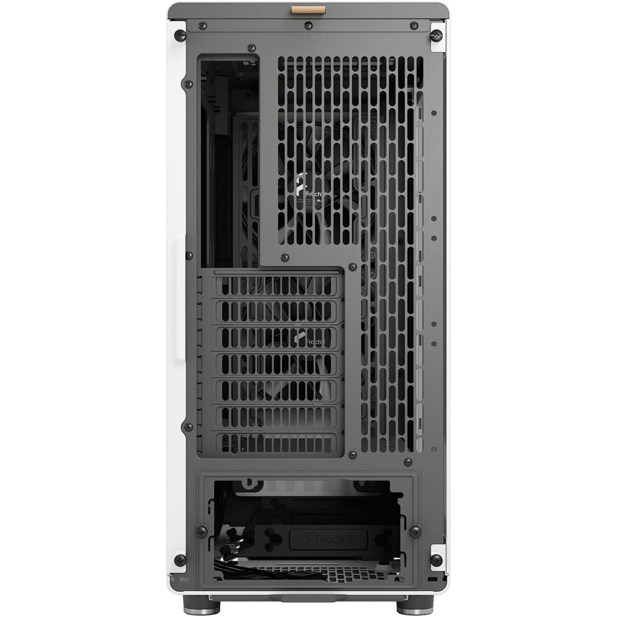 Fractal Design North Chalk White Chassis with Oak Front and Clear Tempered Glass Side Panel ATX Mid Tower Computer Case