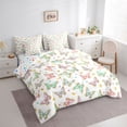 thumbnail image 3 of jejeloiu Cute Cartoon Butterflies 7 Pieces Bedding Comforter Set,Colorful Cartoon Floral Full Bedding Set,Multicolor Flying Animals Fitted Sheet Flat Sheet For Kids,Breathable Home Decor Reversible, 3 of 8
