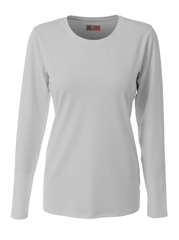 A4 Spike Long Sleeve Volleyball Jersey For Women in Silver | NW3015