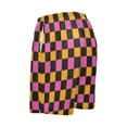 thumbnail image 5 of Men's Pajama Shorts Bottoms with Pockets Soft Lightweight Lounge Sleep Wear Pink and Orange Checkered, 5 of 6