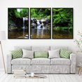 thumbnail image 2 of IDEA4WALL 3 Piece Framed Canvas Wall Art for Living Room, Bedroom Waterfall in Deep Forest of Croatia Canvas Prints for Modern Home Decoration Ready to Hang, 2 of 4
