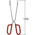 thumbnail image 2 of Pinzas de cocina de acero inoxidable resistentes de 10 pulgadas - Agarre rojo cómodo antideslizante, diseño de tijera, resistentes al calor para barbacoa y cocinar Rojas, 2 of 7
