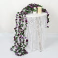 thumbnail image 4 of 9 Pack 72 FT Artificial Flower Garland, Fake Purple Roses Vines Silk Flowers Faux Plastic Outdoor Hanging Floral Ivy Garland Decoration for Wedding Arch Bedroom Home Wall Backdrop Room Decor, 4 of 6