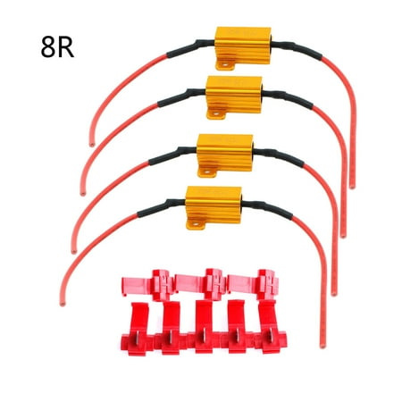 

JUNTEX 4pcs/set LED Car Light Resistance 25W 6/8/10/25Ω Load Resistors for Turn Signal Lantern License Plate Lamp Universal Auto Accessories