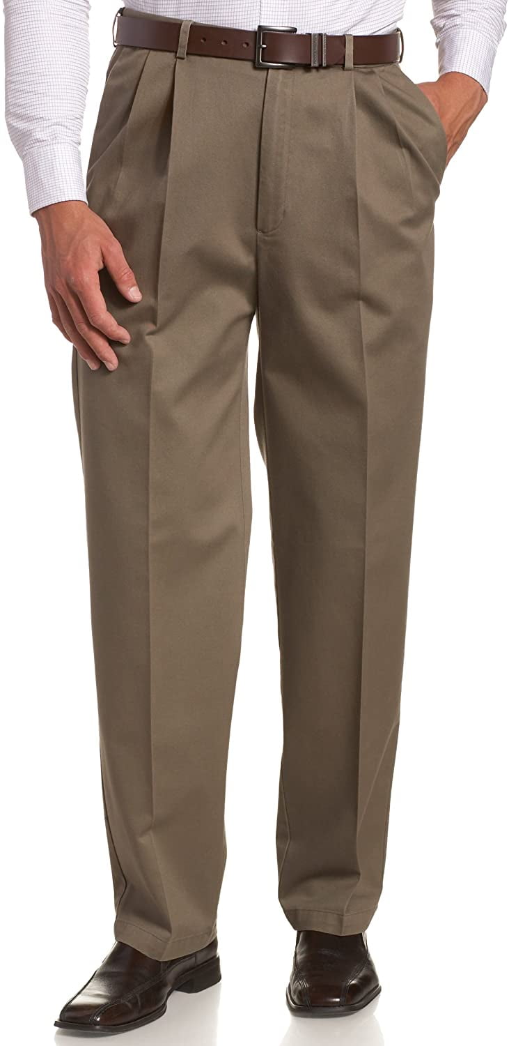 Mens Pants 38X30 Pleated Classic Fit Khaki Stretch 38 - Walmart.com