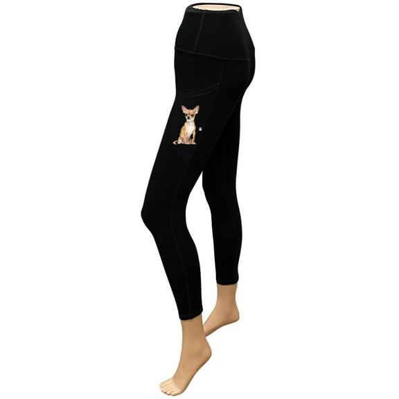 Chihuahua 25" High Rise Leggings - Yoga Pants for Women with side Pockets