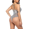 thumbnail image 3 of Autorización：Lencería de entrepierna para mujer, body de encaje sexy con escote en V profundo, picardías de encaje de una pieza Adepaton WRMH-261-18, 3 of 6