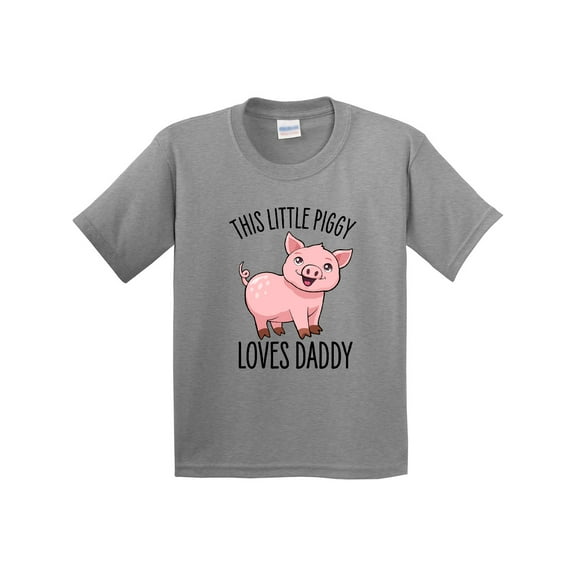 Inktastic This Little Piggy Loves Daddy Cute Youth T-Shirt