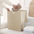thumbnail image 1 of Large Capacity Cotton and Linen Cloth Dirty Clothes Basket Toys and Sundries Storage Bucket Multifunctional Foldable Thickened Storage Basket with Hand Strap, 1 of 6