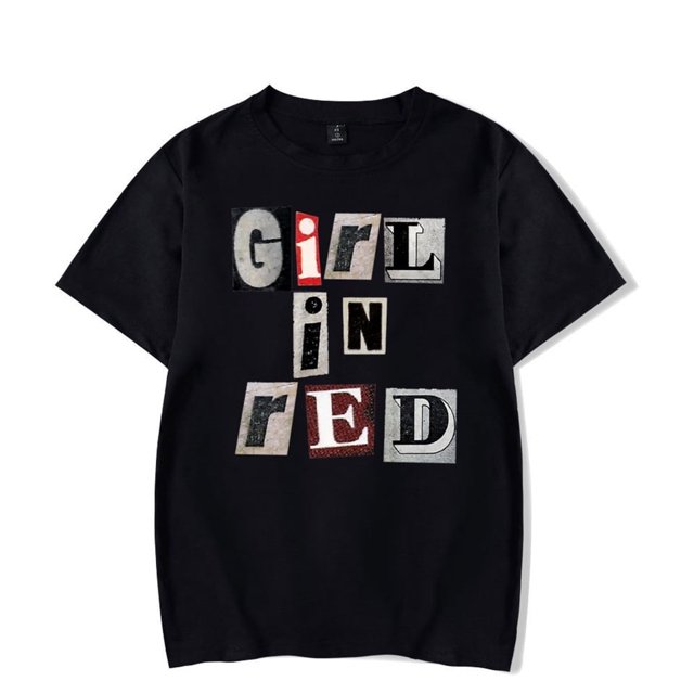 T-shirt Fille en Rouge Imprimé Mode Logo Manches Courtes Unisexe Col Rond Haut Mode Urbaine Tendance