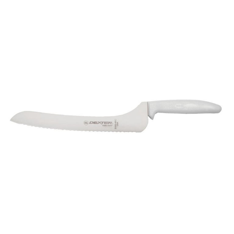 Choice 3 1/2 Scalloped Stainless Steel Sandwich Spreader with White  Polypropylene Handle