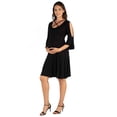 thumbnail image 2 of Maternity Criss Cross Neck Cold Shoulder Dress, 2 of 6