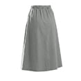 thumbnail image 4 of JGGSPWM Women's Linen Button Down Midi Skirt High Waist A-Line Casual Fashion Summer Vacation Skirt with Pockets Drawstring Cotton Skirts Gray M, 4 of 8