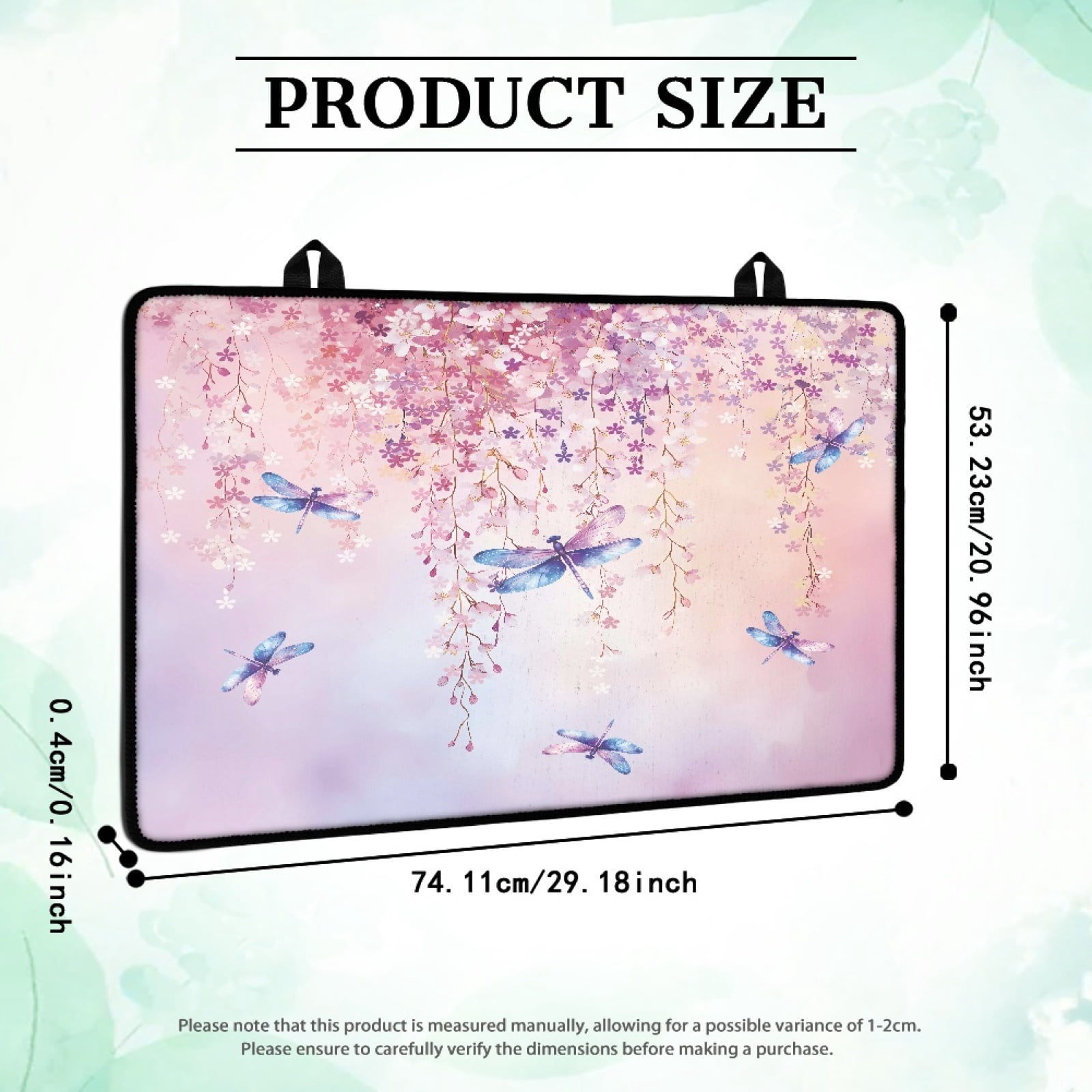 ZIATUBLE Glass Ceramic Top Stove Cover Multipurpose Induction Cooktop Protector Mat with Non-Slip Rubber Backing Kitchen Accessories, 29 x 21 Inch, Flower Dragonfly